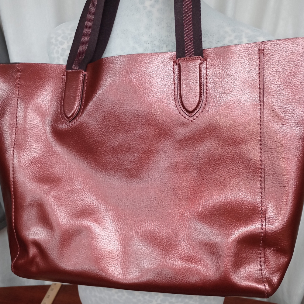 Coach Burgundy Leather Tote Bag - Picture 2 of 13